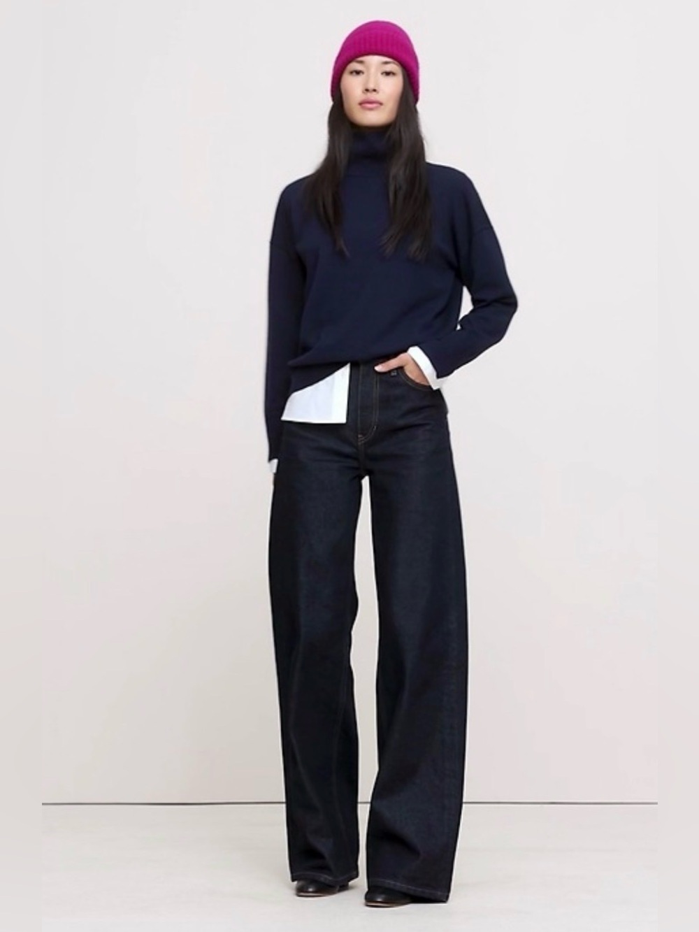 NWT Banana Republic Merino Black Turtleneck Sweater Sz Medium (#827180)
